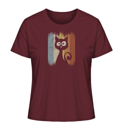 Retro Katze Silhouette - Ladies Organic Shirt