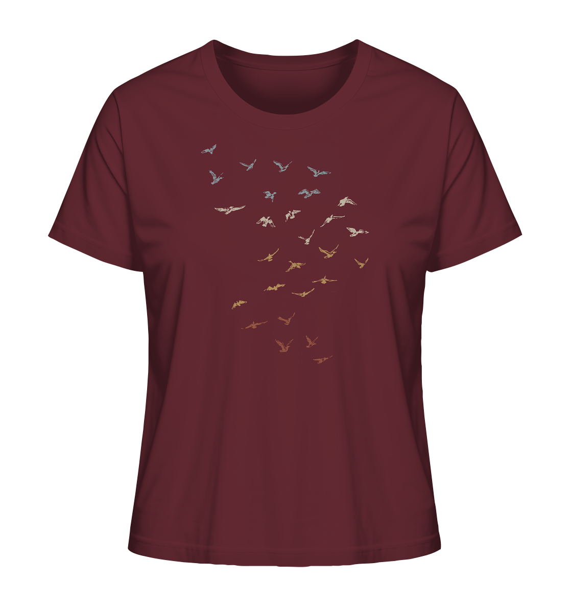 Retro Vogel Schwarm - Ladies Organic Shirt