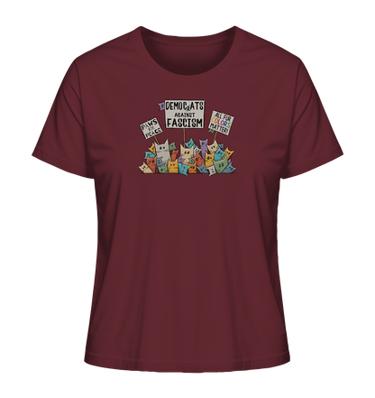 Demo-Katzen gegen Faschismus und für Vielfalt - Ladies Organic Shirt