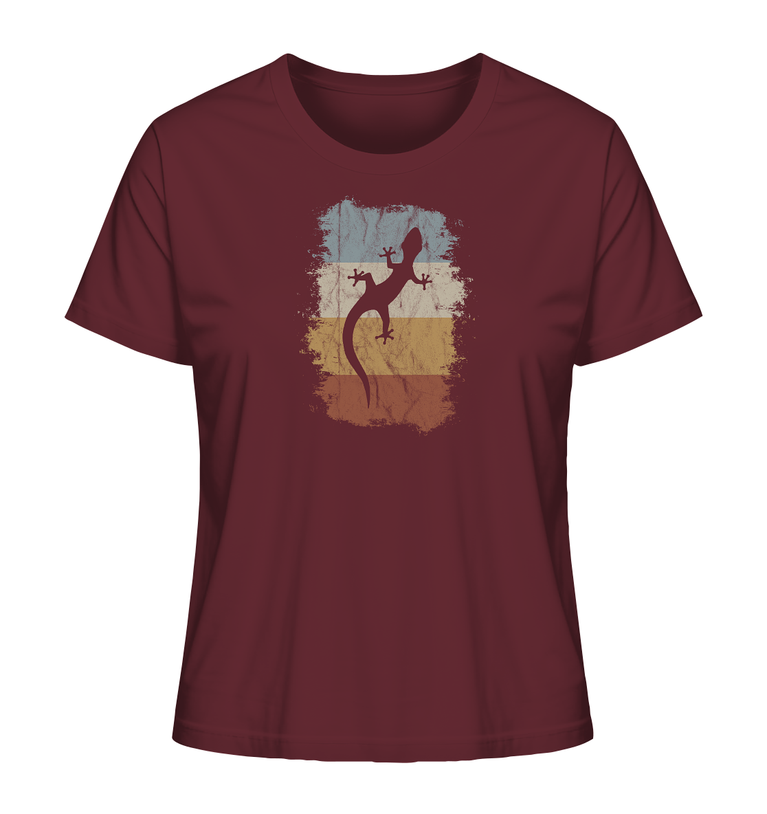 Retro Gecko Salamander Silhouette - Ladies Organic Shirt