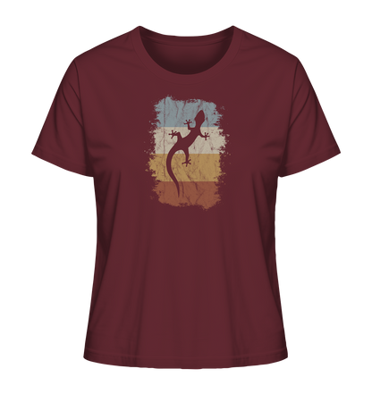 Retro Gecko Salamander Silhouette - Ladies Organic Shirt