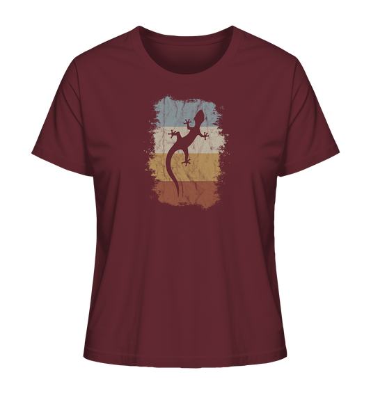Retro Gecko Salamander Silhouette - Ladies Organic Shirt