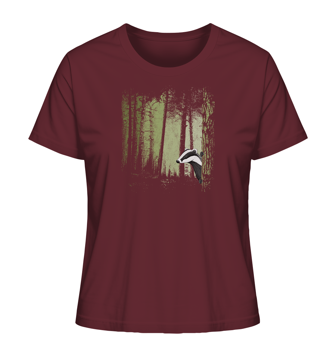 frecher Dachs im Zwielicht Wald - Ladies Organic Shirt