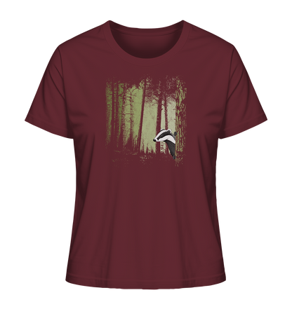 frecher Dachs im Zwielicht Wald - Ladies Organic Shirt