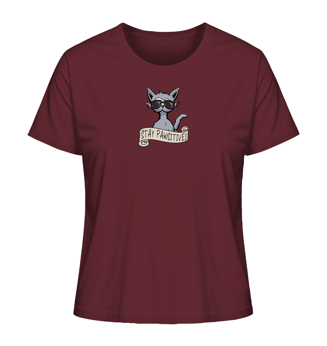Stay Pawsitive Bleib lässig Hipster Katze - Ladies Organic Shirt