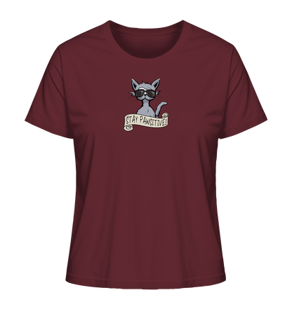 Stay Pawsitive Bleib lässig Hipster Katze - Ladies Organic Shirt