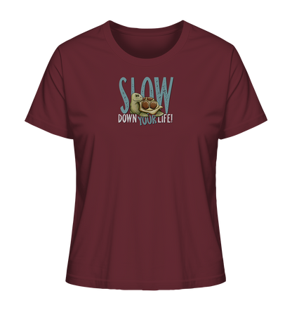 Slow Down Your Life Schildkröte - Ladies Organic Shirt