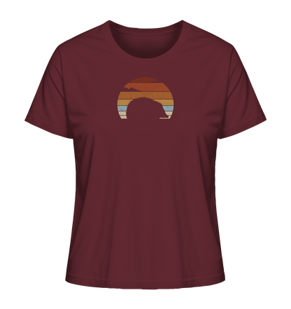 Retro Igel Silhouette im Sonnenuntergang - Ladies Organic Shirt