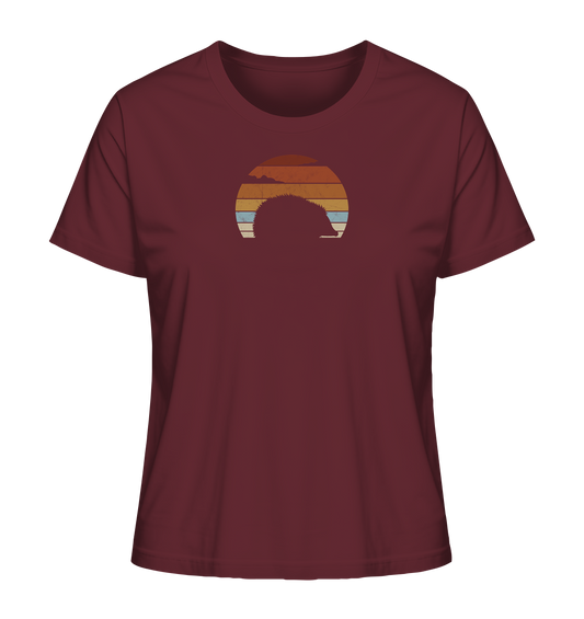 Retro Igel Silhouette im Sonnenuntergang - Ladies Organic Shirt