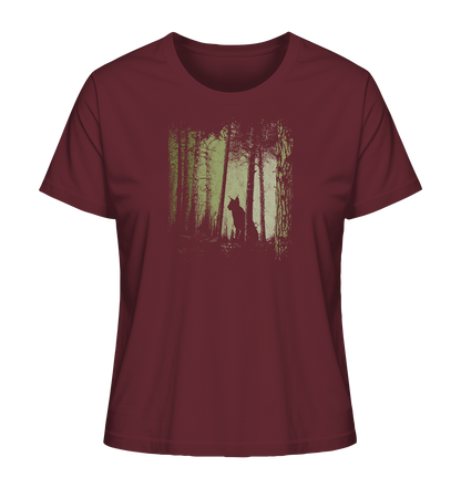 Luchs Wildkatze im Zwielicht Wald - Ladies Organic Shirt