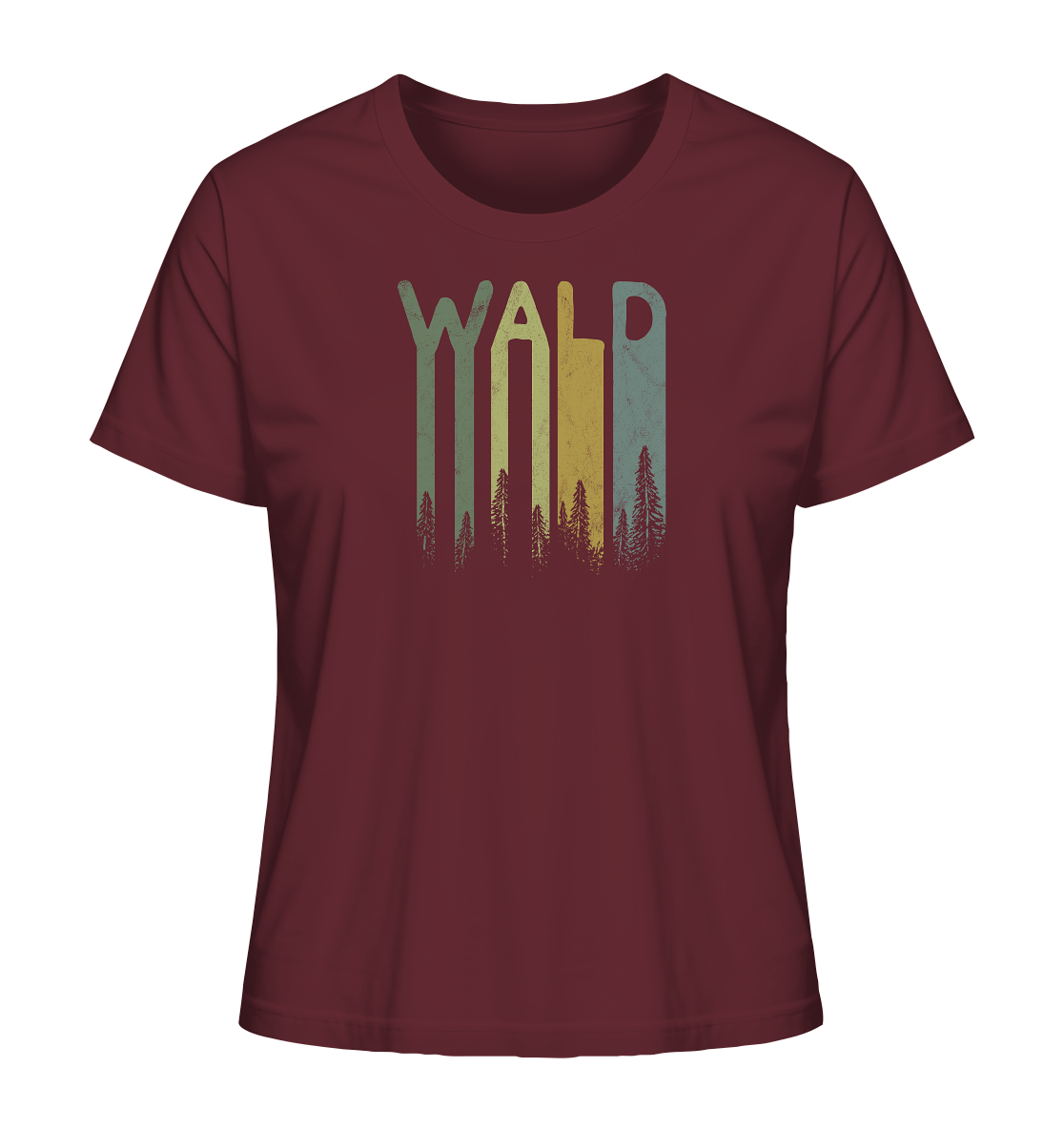 Wald Retro Forst Schriftzug - Ladies Organic Shirt