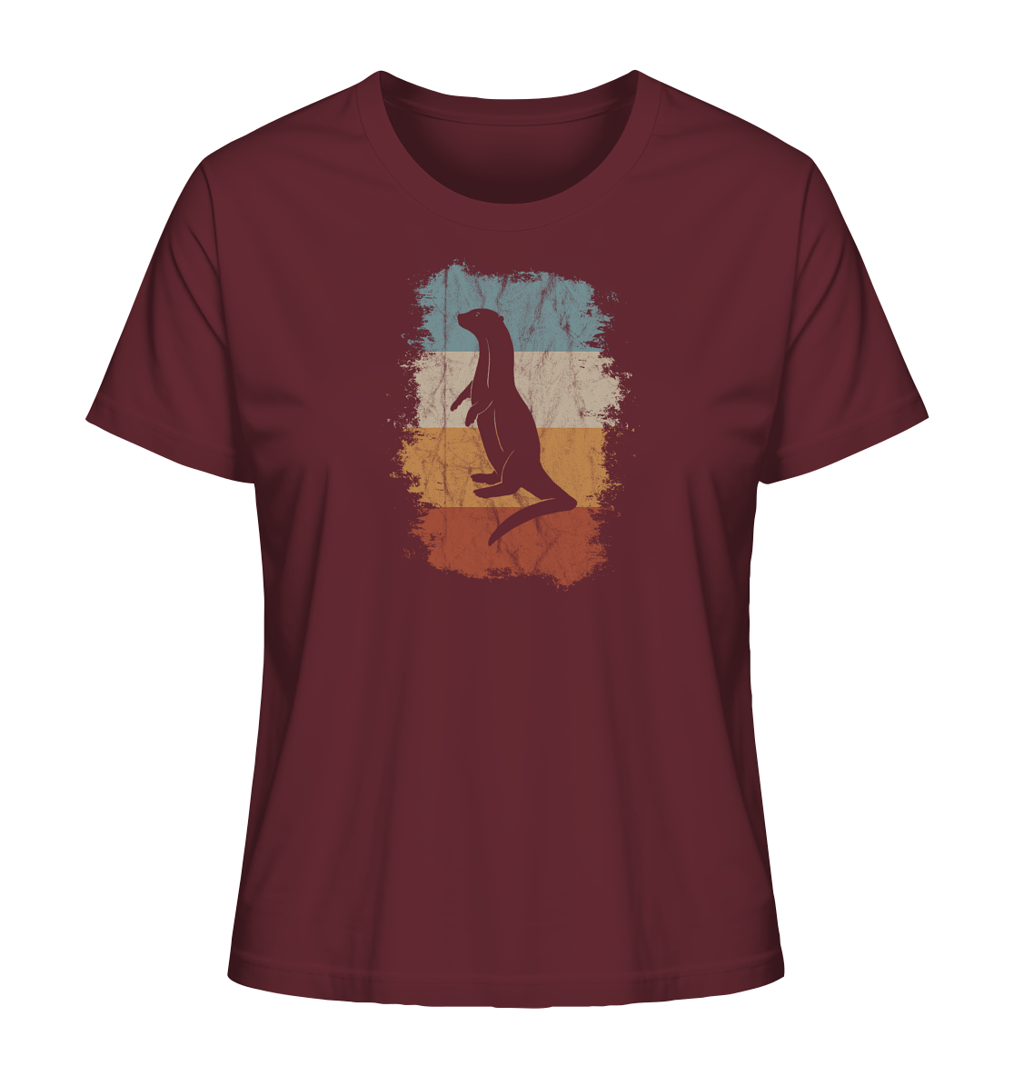 Retro Otter Fischotter Silhouette - Ladies Organic Shirt