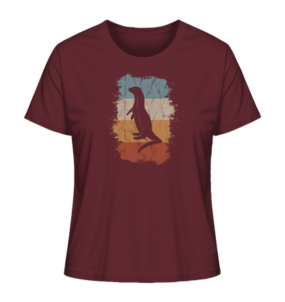 Retro Otter Fischotter Silhouette - Ladies Organic Shirt