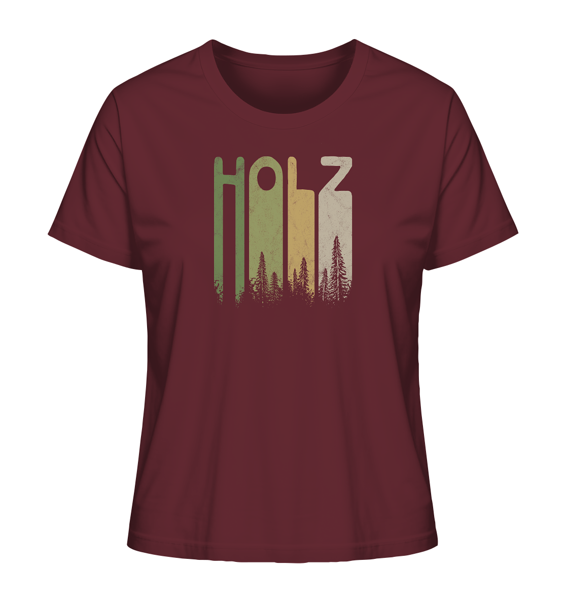 Holz Retro Wald Schriftzug - Ladies Organic Shirt