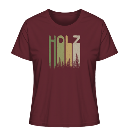 Holz Retro Wald Schriftzug - Ladies Organic Shirt