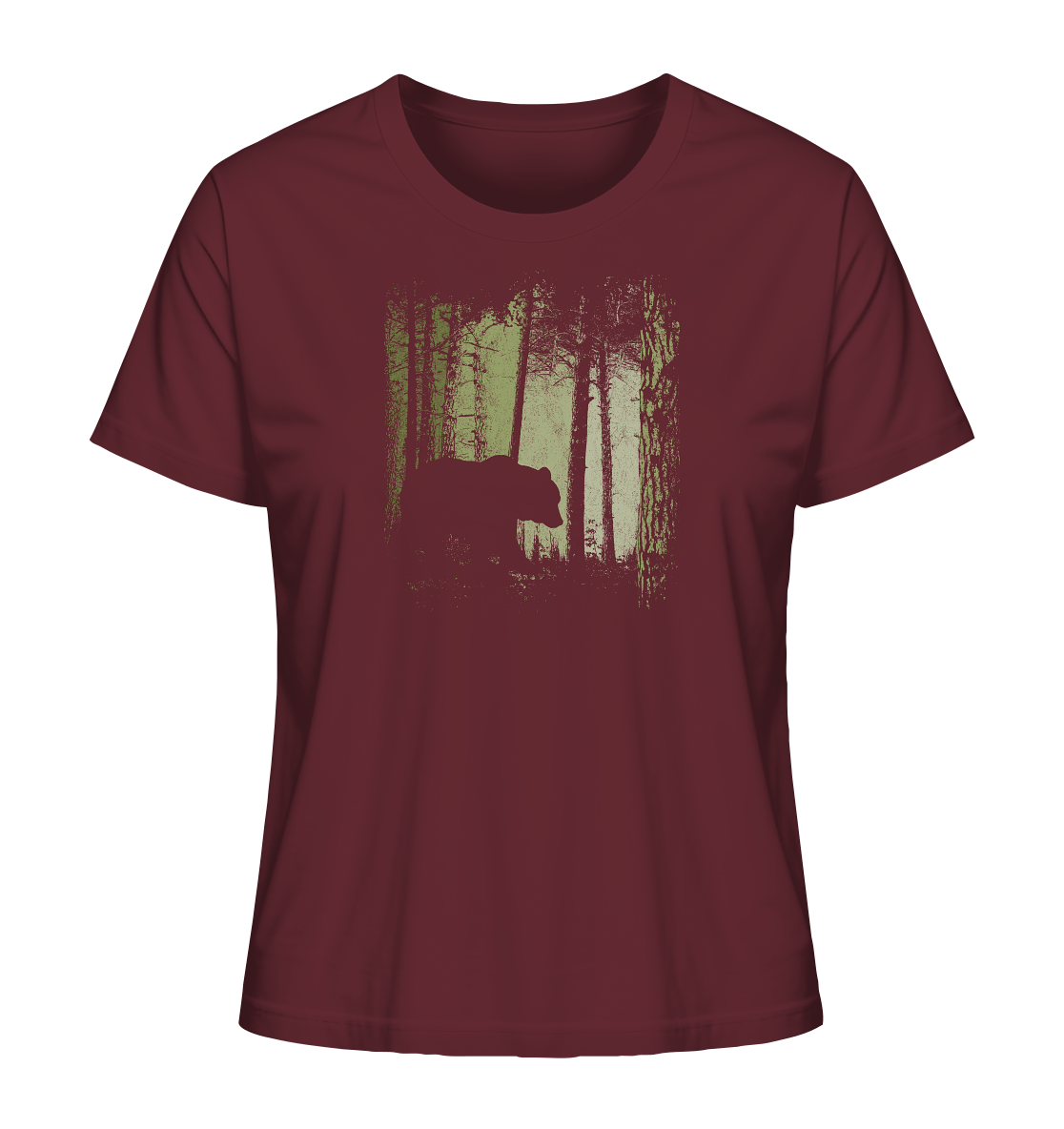 Braunbär im Zwielicht Wald - Ladies Organic Shirt