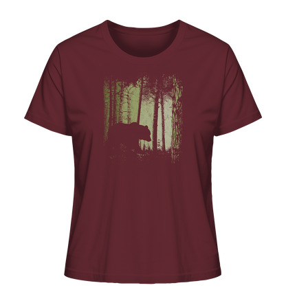 Braunbär im Zwielicht Wald - Ladies Organic Shirt