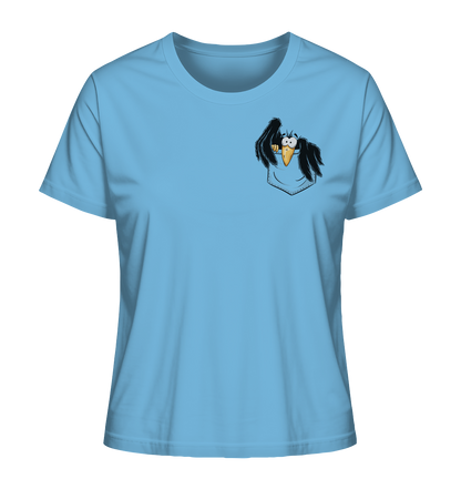 Kleiner Rabe | schwarze Krähe In Tasche - Ladies Organic Shirt