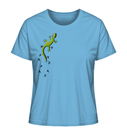 Kletternder Gecko mit Spuren - Ladies Organic Shirt
