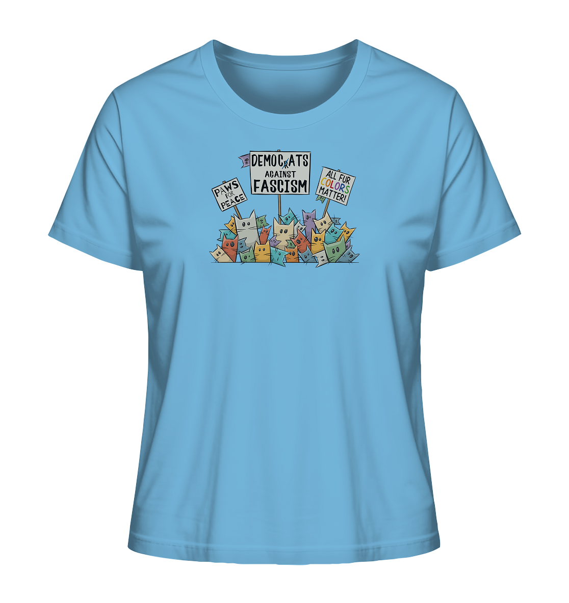 Demo-Katzen gegen Faschismus und für Vielfalt - Ladies Organic Shirt
