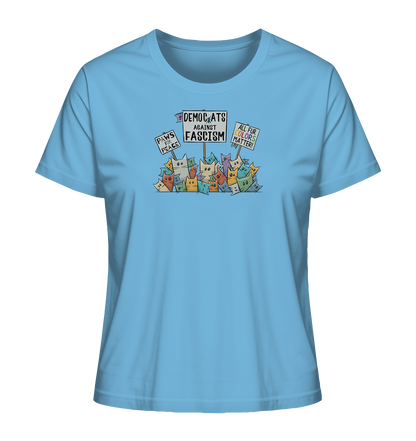 Demo-Katzen gegen Faschismus und für Vielfalt - Ladies Organic Shirt