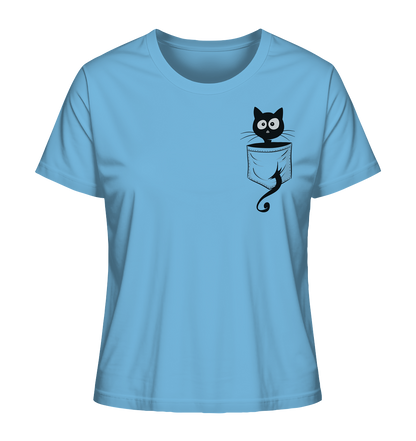 Schwarze Katze in der Tasche - Ladies Organic Shirt