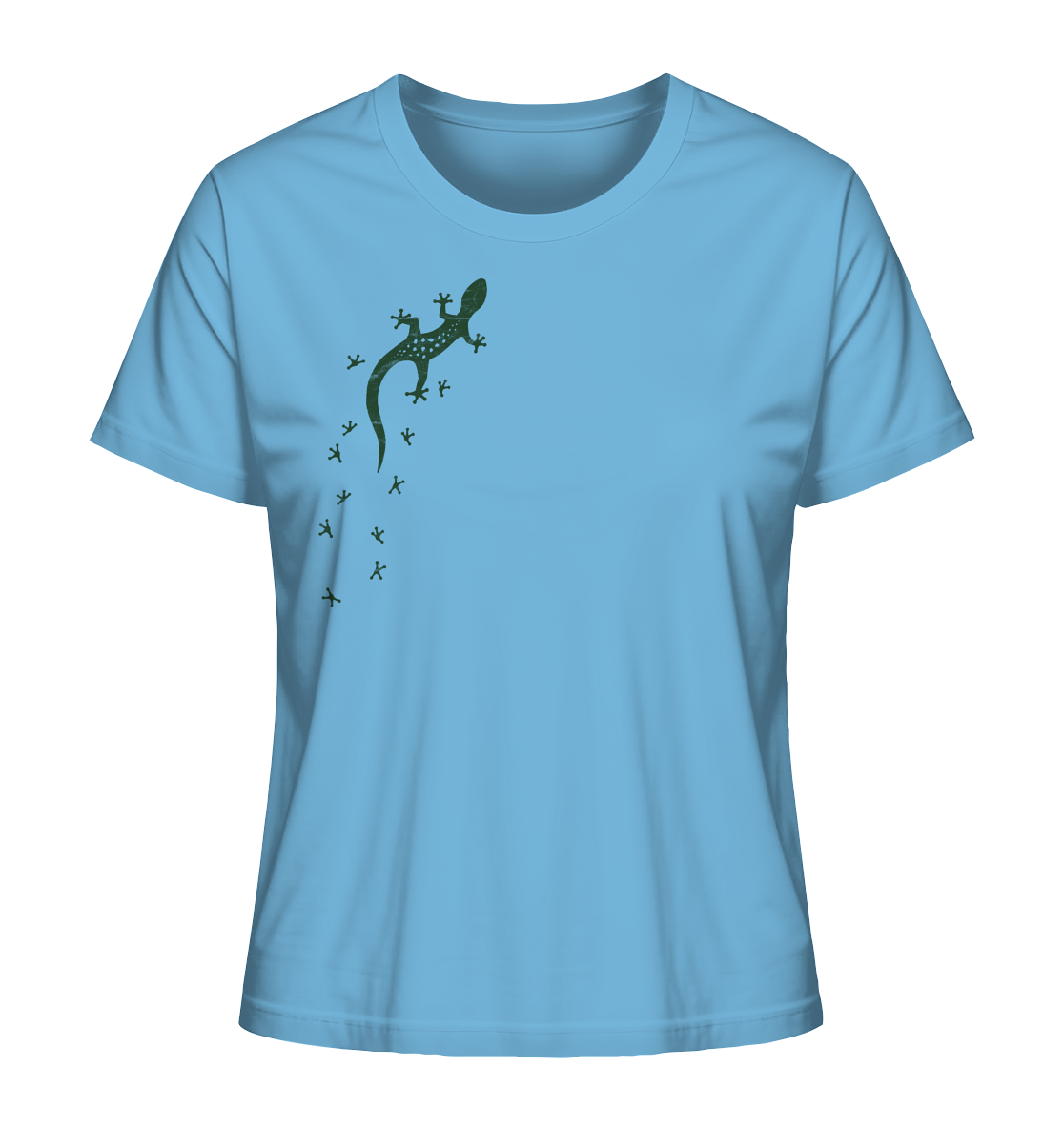 Gecko Eidechse Silhouette dunkel - Ladies Organic Shirt