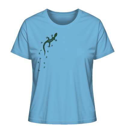 Gecko Eidechse Silhouette dunkel - Ladies Organic Shirt