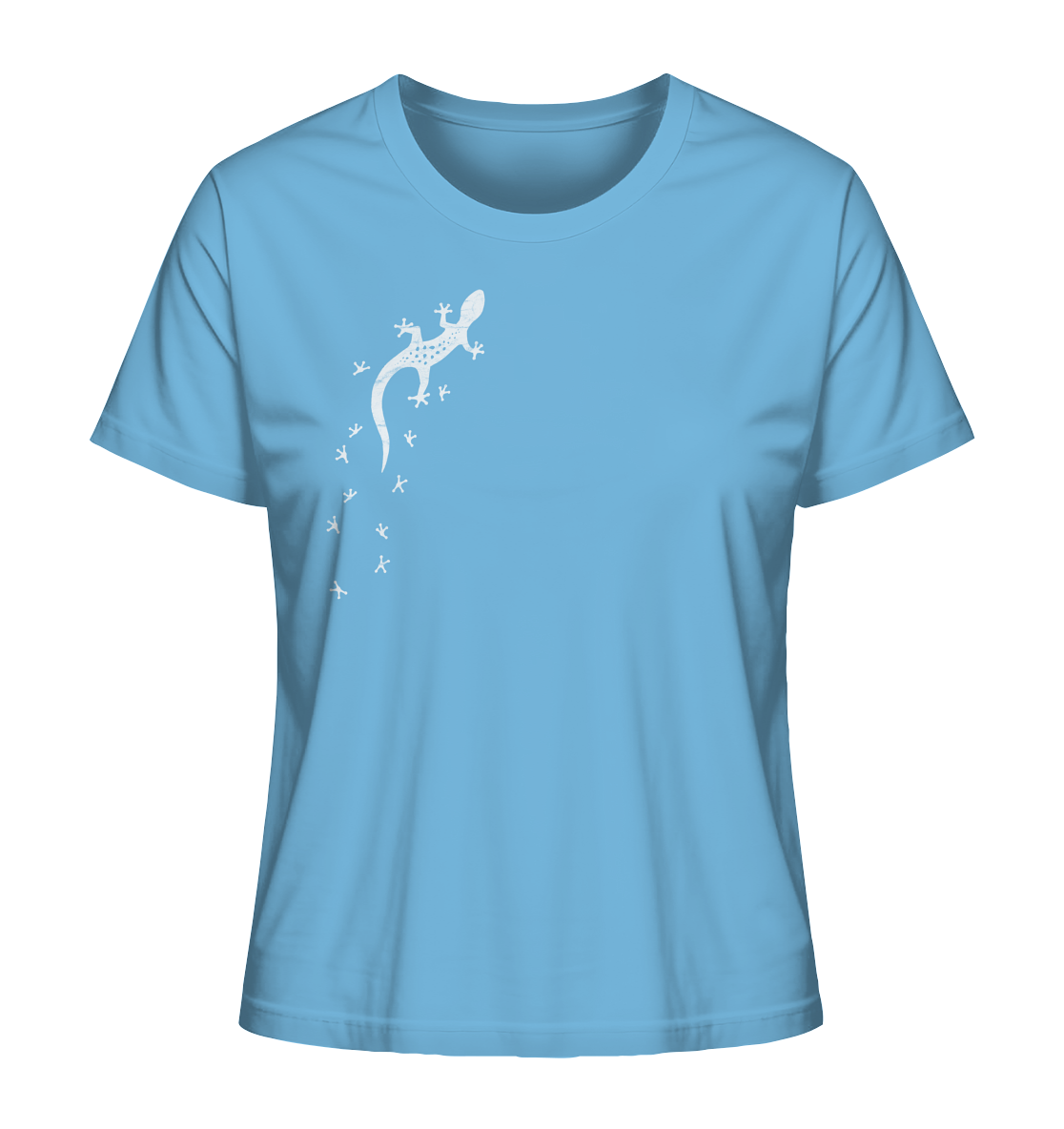 Gecko Eidechse Silhouette hell - Ladies Organic Shirt