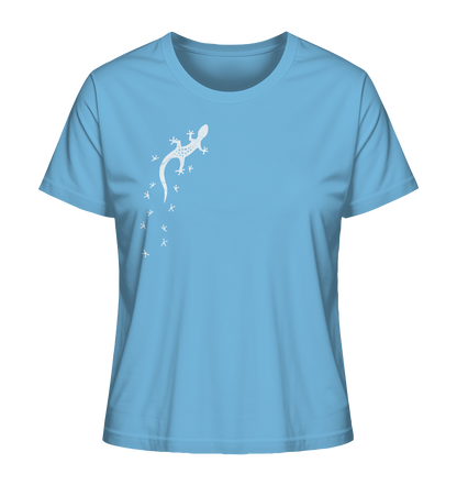 Gecko Eidechse Silhouette hell - Ladies Organic Shirt