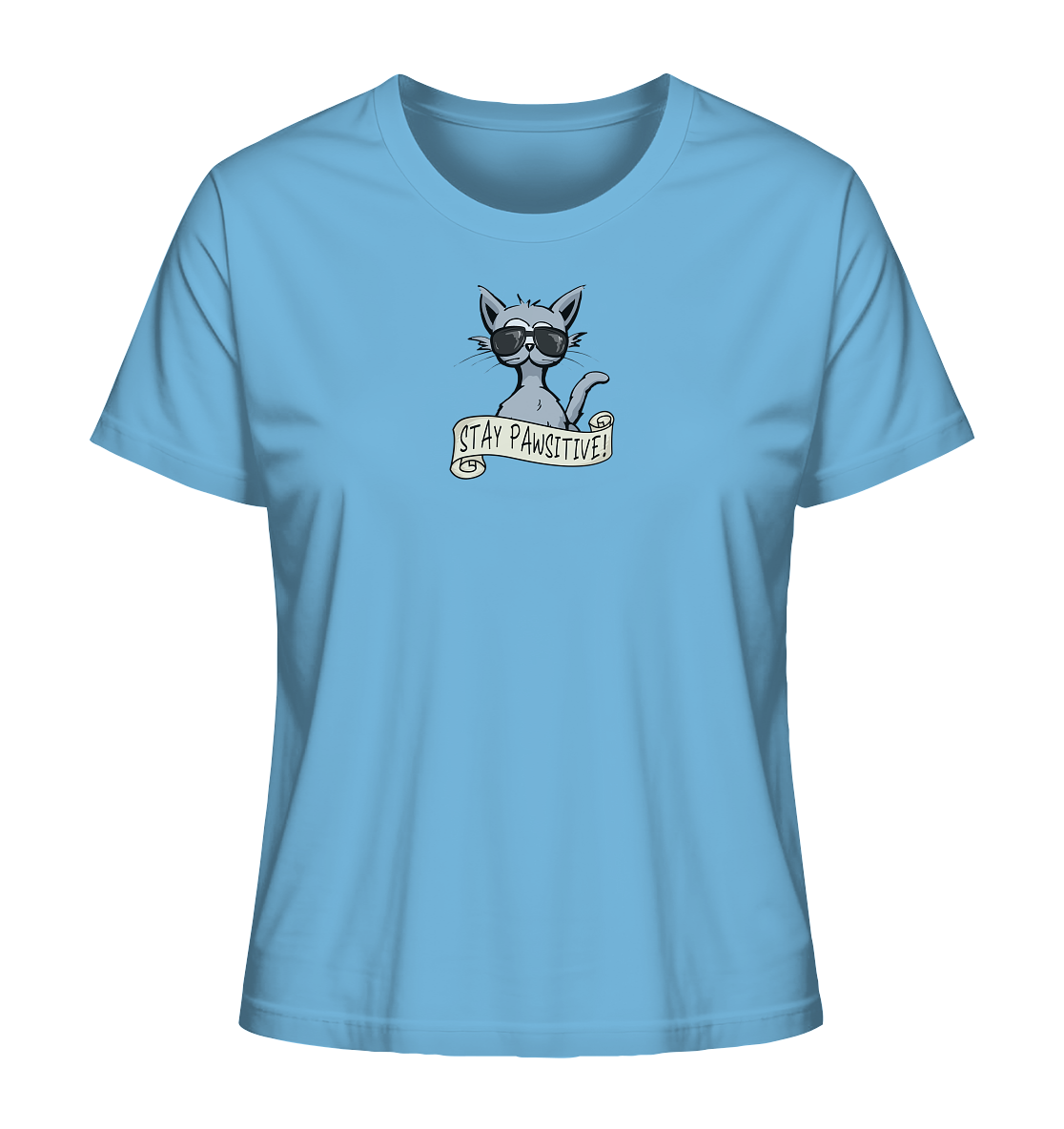Stay Pawsitive Bleib lässig Hipster Katze - Ladies Organic Shirt