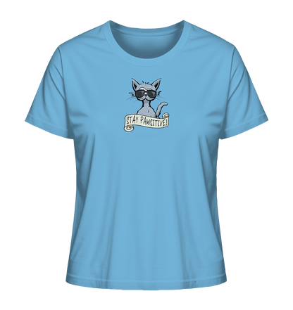 Stay Pawsitive Bleib lässig Hipster Katze - Ladies Organic Shirt