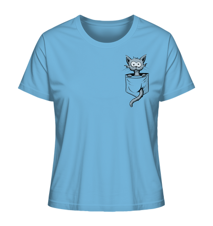 Verrückte Katze in Deiner Brust-Tasche - Ladies Organic Shirt