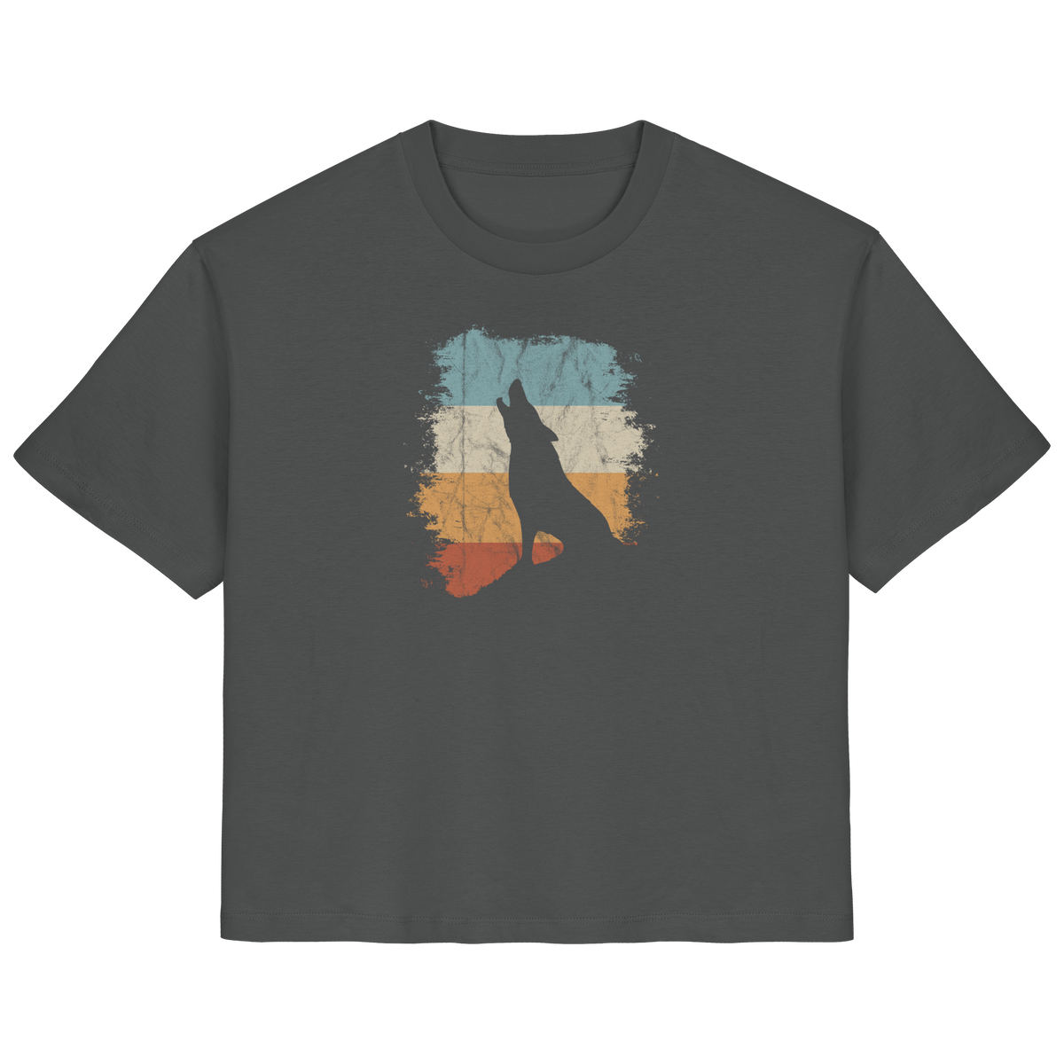 Retro Style lässig heulender Wolf  - Ladies Organic Shirt