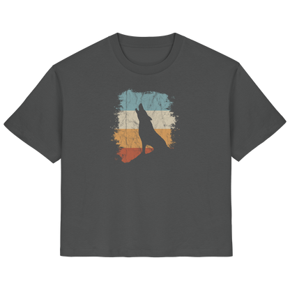 Retro Style lässig heulender Wolf  - Ladies Organic Shirt