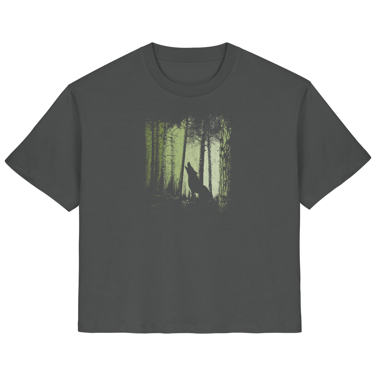 Einsamer Wolf im Zwielicht Wald  - Ladies Organic Shirt