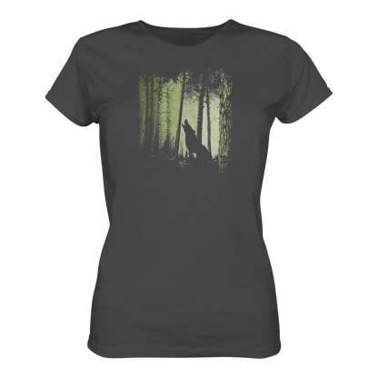 Einsamer Wolf im Zwielicht Wald  - Ladies Organic Shirt