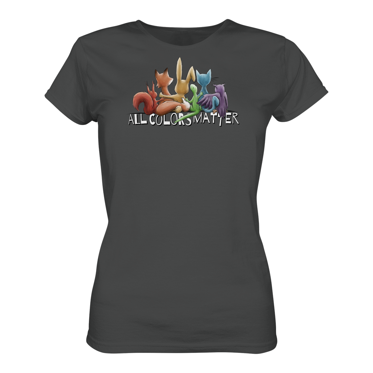 All Colors Matter! Regenbogen Tiere für Vielfalt - Ladies Organic Shirt