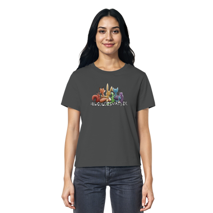 All Colors Matter! Regenbogen Tiere für Vielfalt - Ladies Organic Shirt