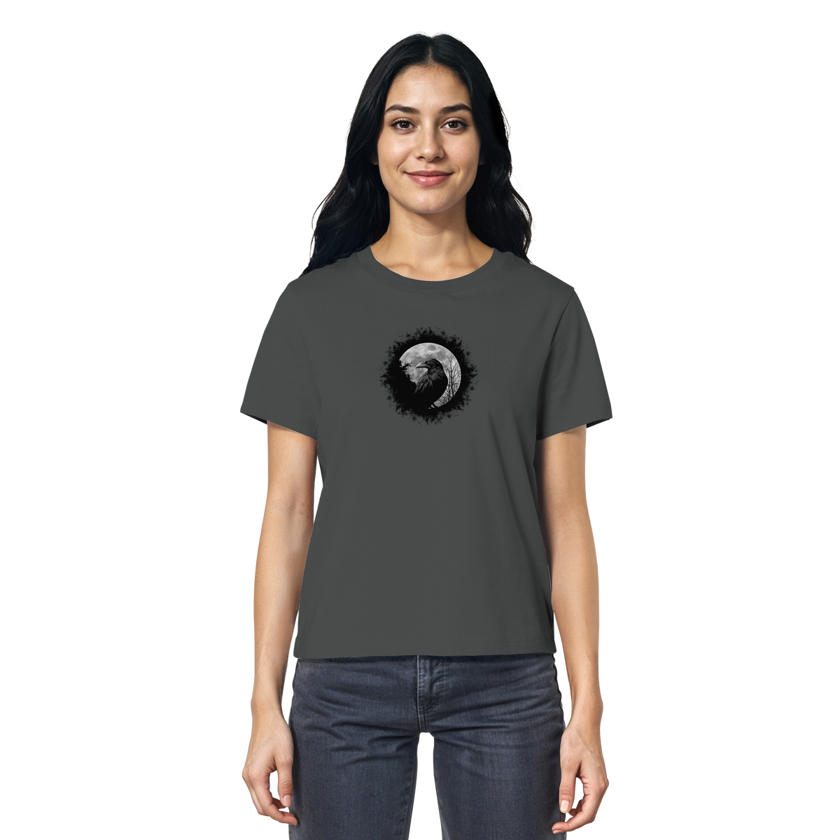 Schwarzer Rabe bei Vollmond  - Ladies Organic Shirt