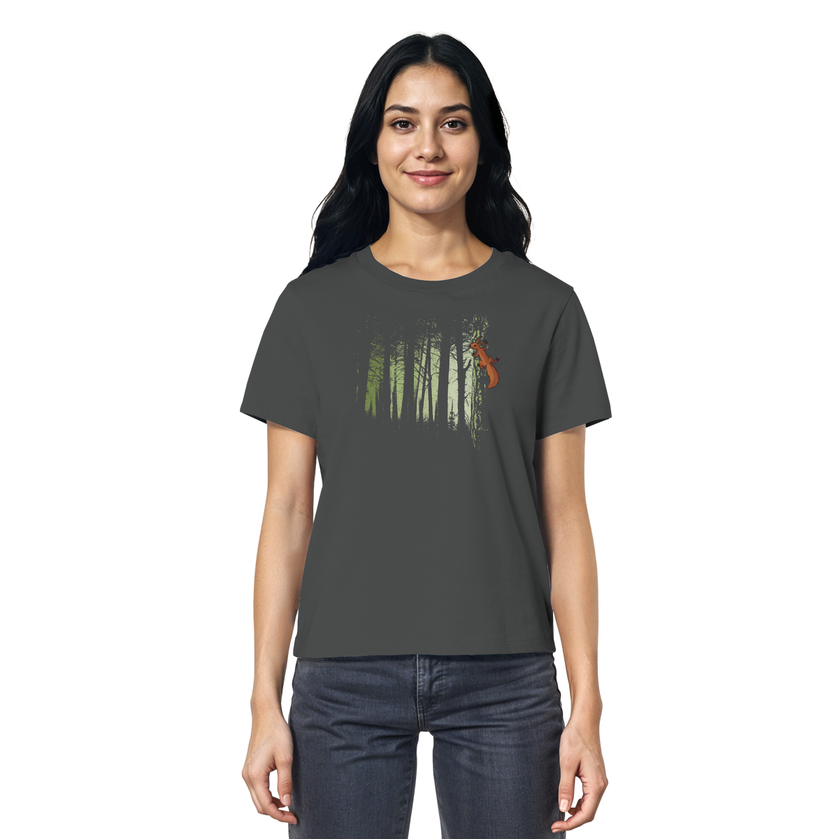 Eichhörnchen im Zwielicht-Wald - Ladies Organic Shirt