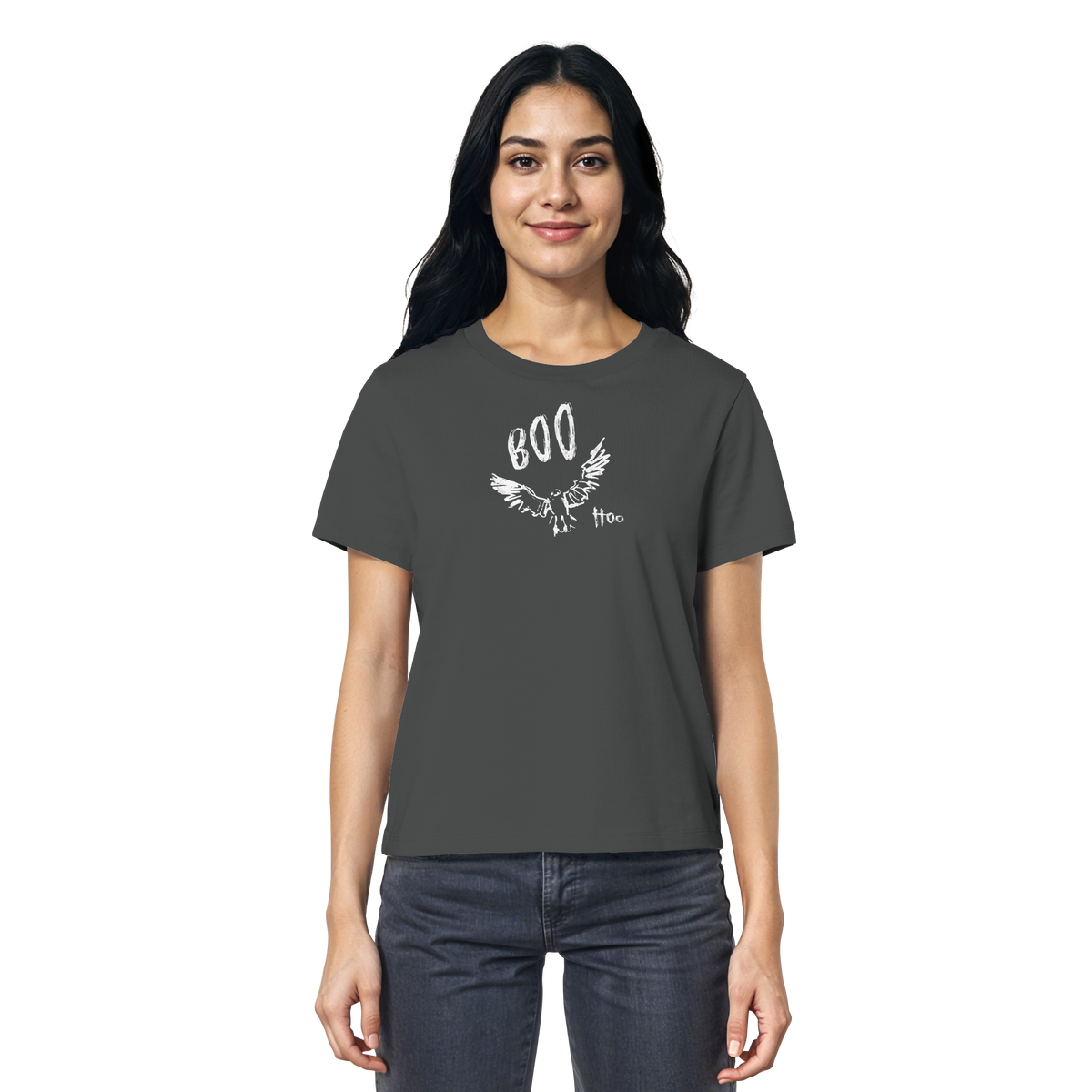 Boo Hoo! Fliegende Eule  - Ladies Organic Shirt