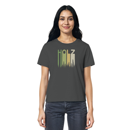 Holz Retro Wald Schriftzug - Ladies Organic Shirt
