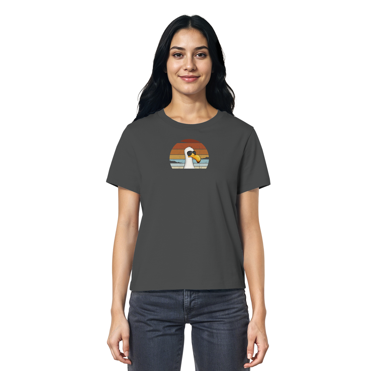 Cool lässige Retro Möwe - Ladies Organic Shirt