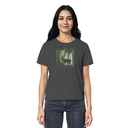 Hirsch im Zwielicht Wald - Ladies Organic Shirt