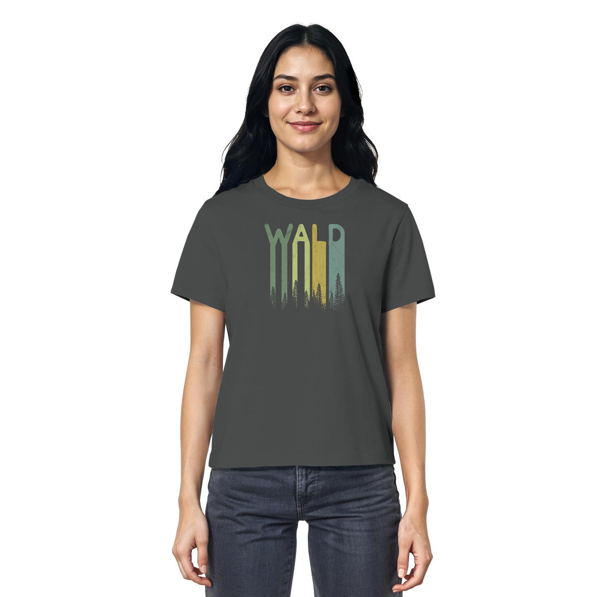Wald Retro Forst Schriftzug - Ladies Organic Shirt