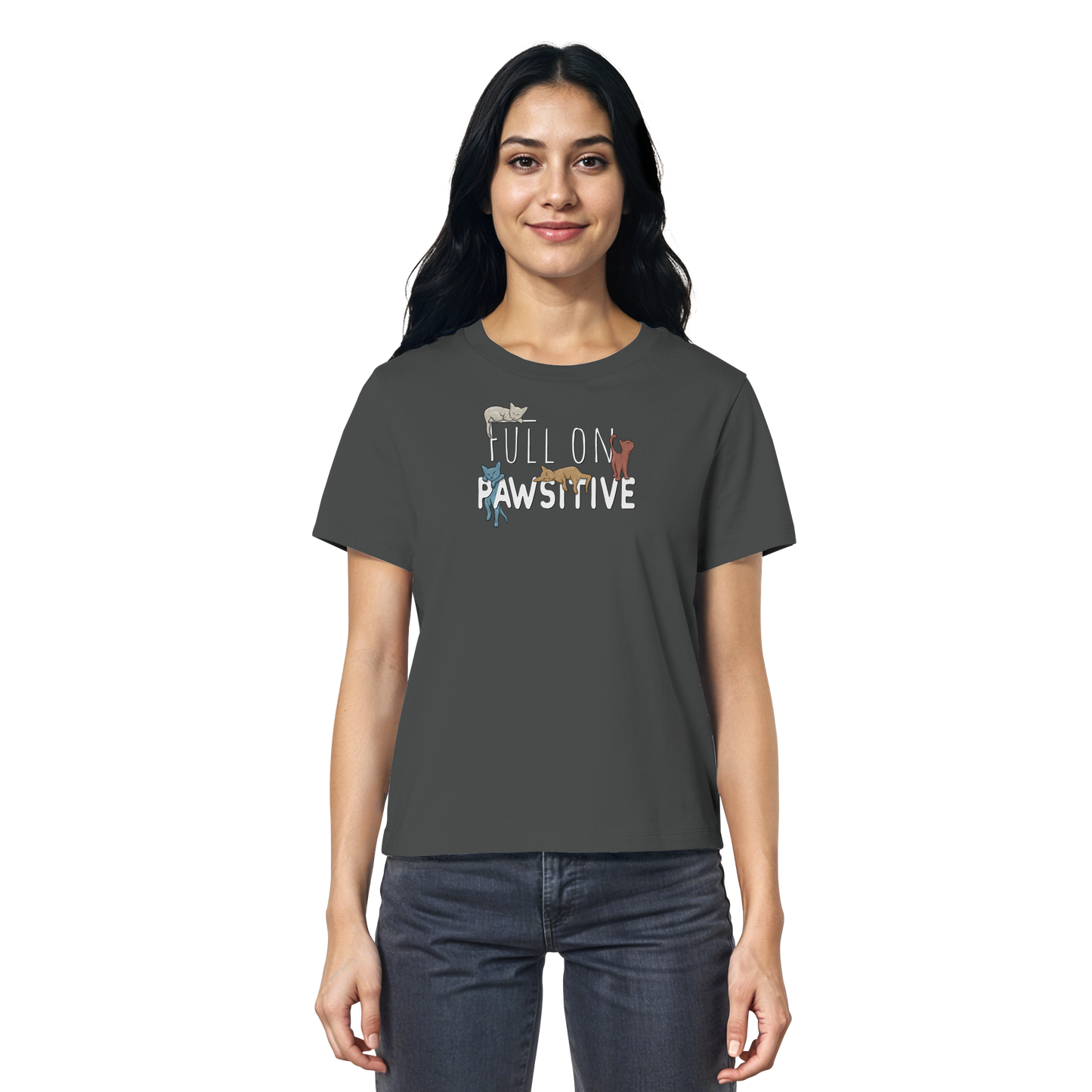 Full On Pawsitive! Gechillte Katzen - Ladies Organic Shirt