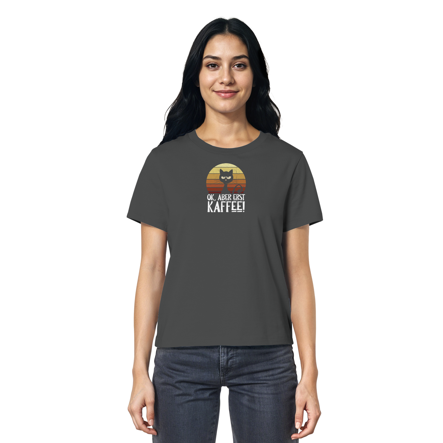 Ok, aber erst Kaffee | launische Katze - Ladies Organic Shirt