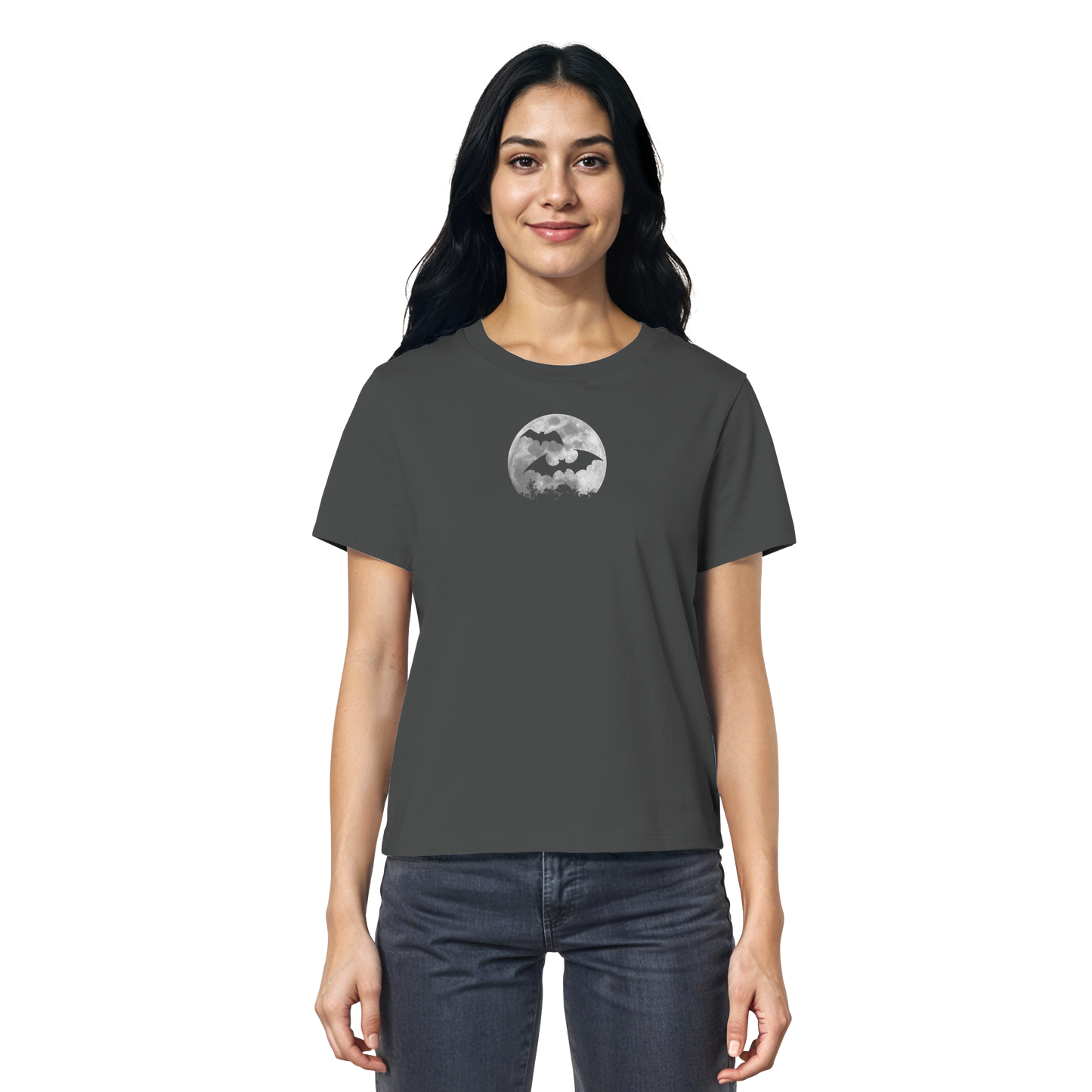 Fledermaus Silhouetten bei Vollmond - Ladies Organic Shirt