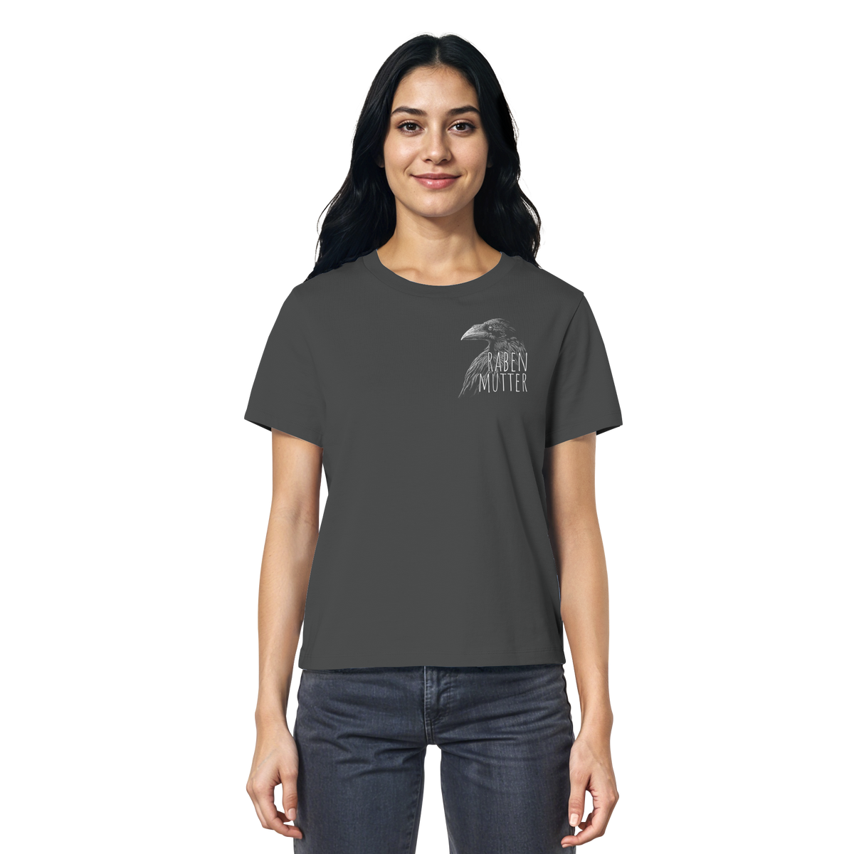 Rabenmutter schwarze Krähe Rabe - Ladies Organic Shirt